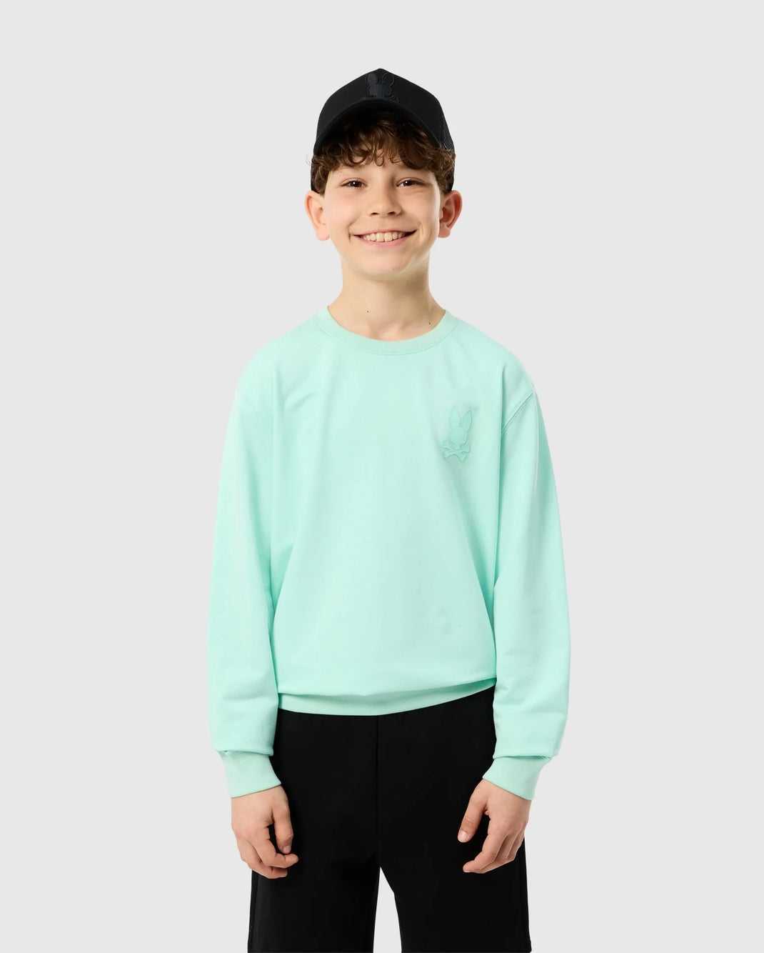 Polos Psycho Bunny Houston French Terry Crewneck Beach Glass Enfant | EPO-45940882